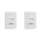 Kit C/2 - Conjunto Peesa Alfa 1546A 1 Interruptor Sim.Tomada ..