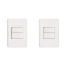Kit C/2 - Conjunto Perlex Aros 4X2 Branco Com Placa(1Simp...
