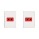 Kit C/2 - Conjunto Perlex Aros 4X2 Branco Com Placa(1Toma...