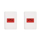 Kit C/2 - Conjunto Perlex Aros 4X2 Branco Com Placa(1Toma...