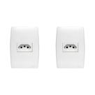 Kit C/2 - Conjunto Soprano Ilus 4X2 Branco Com Placa(1Tomada .. Kit C/2 - Conjunto Soprano Ilus 4X2 Branco Com Placa(1Tomada ..