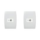 Kit C/2 - Conjunto Soprano Ilus 4X2 Branco Com Placa(1Tomada ..
