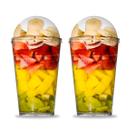 Kit C/2 Copo Tampa Bolha 400ML Servir Salada Doces 15,5x8cm