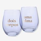 Kit c/2 copos egg glass 450ml amor dois corpos