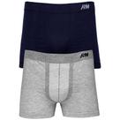 Kit C/2 cuecas boxer em Algodão sem costura Rioman. Cor marinho e mescla