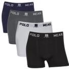 Kit c/ 2 Cuecas Masculilnas Boxer Microfibra Lisa Polo Wear 4 Cores Sortidas