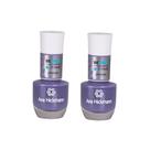 Kit c/2 Esmaltes Ana Hickmann Cinza Azulado Be Free Janaína Hipoalergênico