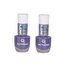 Kit c/2 Esmaltes Ana Hickmann Cinza Azulado Be Free Janaína Hipoalergênico