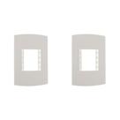 Kit C/2 - Espelho Placa Peesa Alfa P1505 4X2 2Modulo Branco