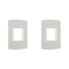 Kit C/2 - Espelho Placa Peesa Alfa P1505 4X2 2Modulo Branco