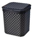 Kit c/ 2 Lixeira Cesto Rattan 5 Litros Preta C Tampa