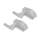 Kit c/ 2 luminárias led para dobradiças automática cinza 1w 3000k + 2 pilhas - bronzearte