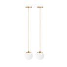 Kit c/2 lustre pendente globo bola vidro led jabuticaba stuttgart champanhe brilho - branco quente