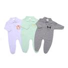 Kit C/ 2 Macacões de bebe com pé em malha- 70