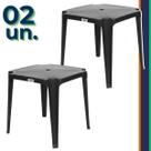 Kit c/ 2 Mesa De Plástico Monobloco P/ Evento Festa Uso Comercial Preta Branca Plástica c/ Garantia