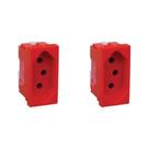 Kit C/2 - Modulo Pial Pop Vermelho 1 Tomada 20A Lg03020Vm