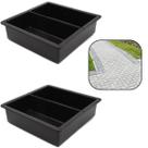 Kit c 2 Molde Piso Retangular Forma Dupla Base Concretado Lajota 20x10x6 Pedra p Piso Tijolo Bloquinho