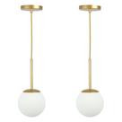 Kit c/ 2 Pendentes Jabuticaba /1 Globo de Vidro - Dourado