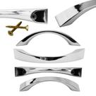 Kit c/ 2 Puxadores para Gavetas e Portas de Armários Baumino 96mm e Parafusos COR:CROMADO