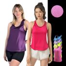 KIT c/ 2 REGATAS DRY FEMININA Camiseta Blusinha tecido furadinho Academia Fitness Corrida Yoga 1013
