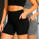 Kit c/ 2 SHORTS Legging BOLSO LISO Cintura Alta Fitness Treino Casual Preto Cinza 1126 Cor:MescladoTamanho:MGênero:Fem