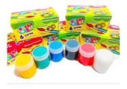 Kit c/ 2 Tinta Guache Pintura Dedo Gizbel c/6 cores Kit c/ 2 Tinta Guache Pintura Dedo Gizbel c/6 cores