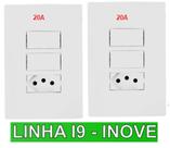 Kit c/2 unidades 2 tecla simples + 1 tomada simples 20a linha i9