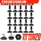 Kit C/ 20 Sapata Pé Nivelador Para Móveis com Bucha 10mm Regulavel Para Armario Mesa
