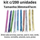Kit C/200 Laço Pronto Fácil Organza Sortido 30mmx47