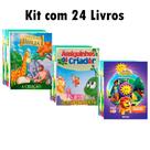 Kit C/ 24 livrinhos bíblicos - Histórias da Bíblia + Amiguinhos do Criador + Turminha Paraíso