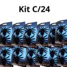 Kit C/24 Mini Aranha Veludo Preta Halloween Decoração