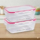 Kit c/ 2Potes Herméticos Retangulares 500ml com Trava Vermelha - Plástico BPA Free - Organização Cozinha Kit c/ 2Potes Herméticos Retangulares 500ml com Trava Vermelha - Plástico BPA Free - Organização Cozinha