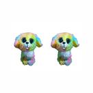 Kit C/2x Brinquedo de Pelúcia Cachorro Color Arco-Iris - Ty Rara