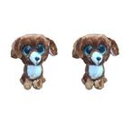 Kit C/2x Brinquedo de Pelúcia Cachorro Marrom - Ty Rara