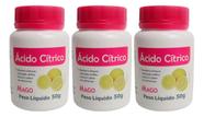 Kit C/3 Ácido Cítrico Em Pó Mago 50g