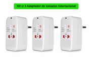 Kit c/ 3 Adaptador International All-in-one Adaptador Universal Tomadas