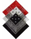 Kit C/3 Bandanas Lenço Preto, Vermelho E Branco ref 239