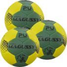 Kit C/ 3 Bolas Magussy Handebol Profissional PU Super Grip H1L