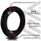 kit C/ 3 Cabos Cat5e Lan P/ Cftv 4 Pares 10mt Preto - SILVER