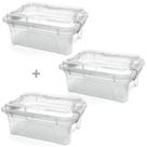 Kit C/ 3 Caixas Organizadoras C/ trava 3l Transparente