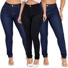 Kit C/3 Calças Jeans Feminina Linha Premium Com Lycra Cintura Alta Empina Bumbum