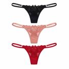Kit c/ 3 Calcinha Fio Dental Renda e String Lut Lingerie
