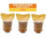 Kit C/ 3 Ceras Depilatória Egipcia Elástica Anestésica Mel 500g