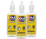 Kit c/3 cola transparente 37g acrilex