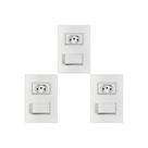 Kit C/3 - Conjunto Ilumi Vivaz Branco Com Placa 1 Simples...