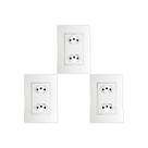 Kit C/3 - Conjunto Ilumi Vivaz Branco Com Placa 2 Tomadas...