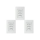 Kit C/3 - Conjunto Ilumi Vivaz Branco Com Placa 3 Tomadas...