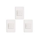 Kit C/3 - Conjunto Perlex Aros 4X2 Branco Com Placa(1Bipo...