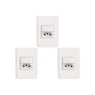 Kit C/3 - Conjunto Perlex Aros 4X2 Branco Com Placa(1Para...