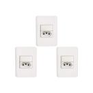 Kit C/3 - Conjunto Perlex Aros 4X2 Branco Com Placa(1Para...